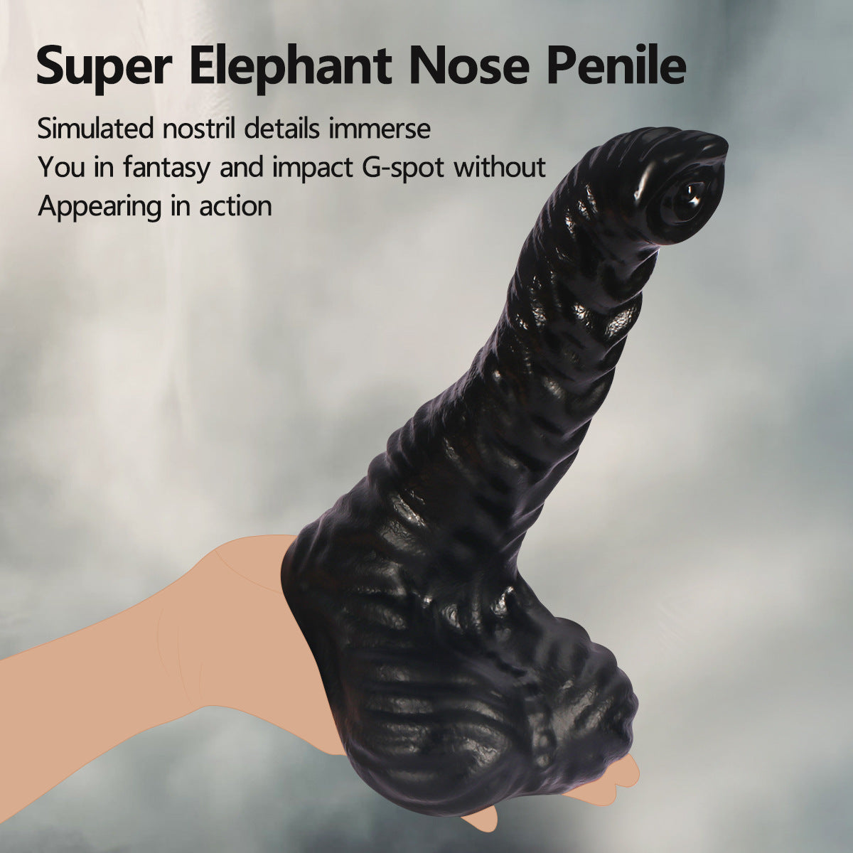 Animal Black Elefantenrüssel Silicone Fantasy Dildo