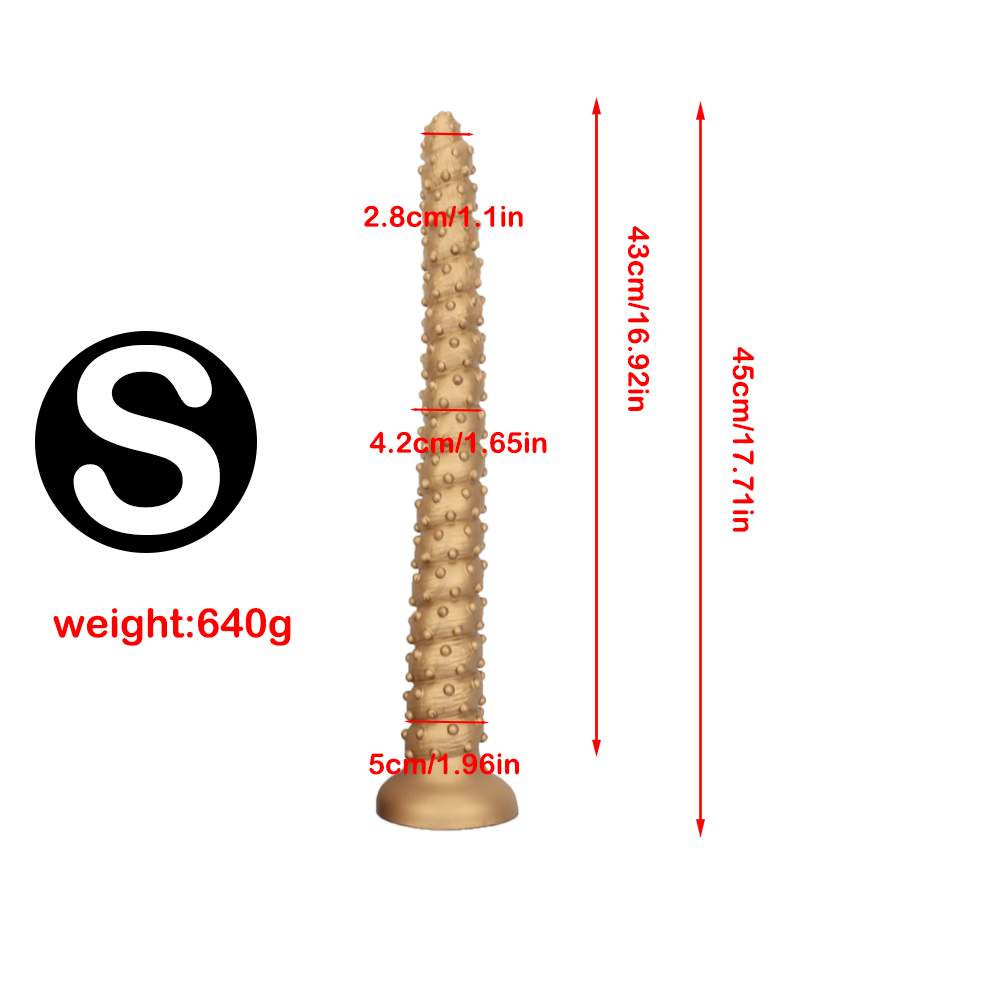 Soft Gestachelt Beads Long Black Dildo