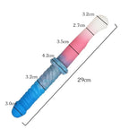 29 CM Rosa zu Blau Knotted Horse Doppeldildos