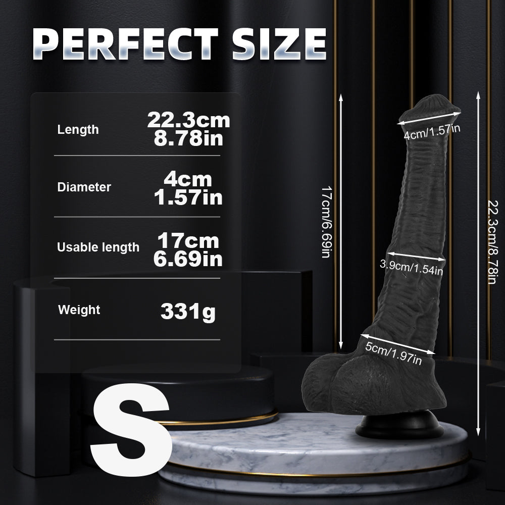 Drei Größen Schwarz Realistic Horsedildo