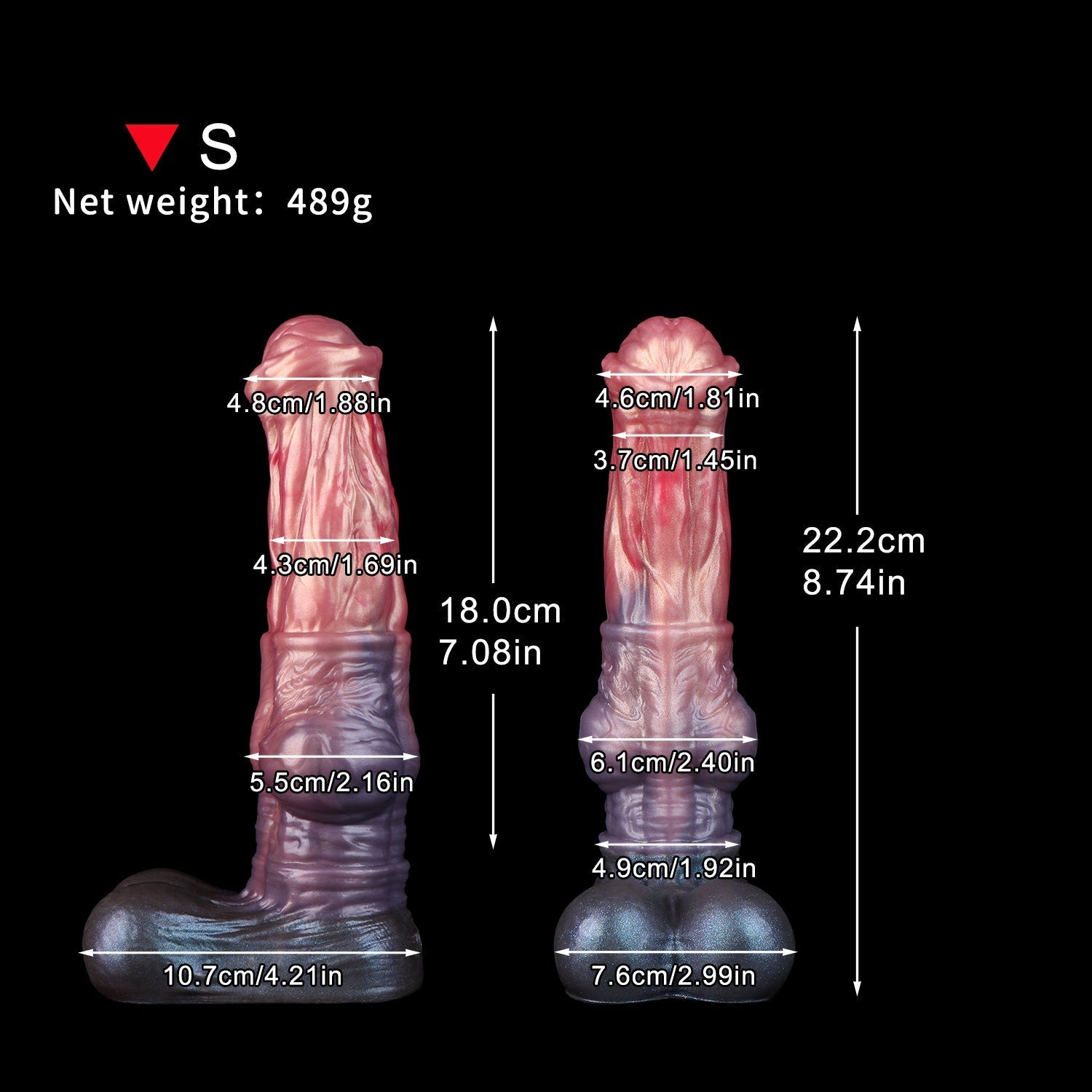 Hochwertiger Silicone Saugfuß Knotted Horse Dildo