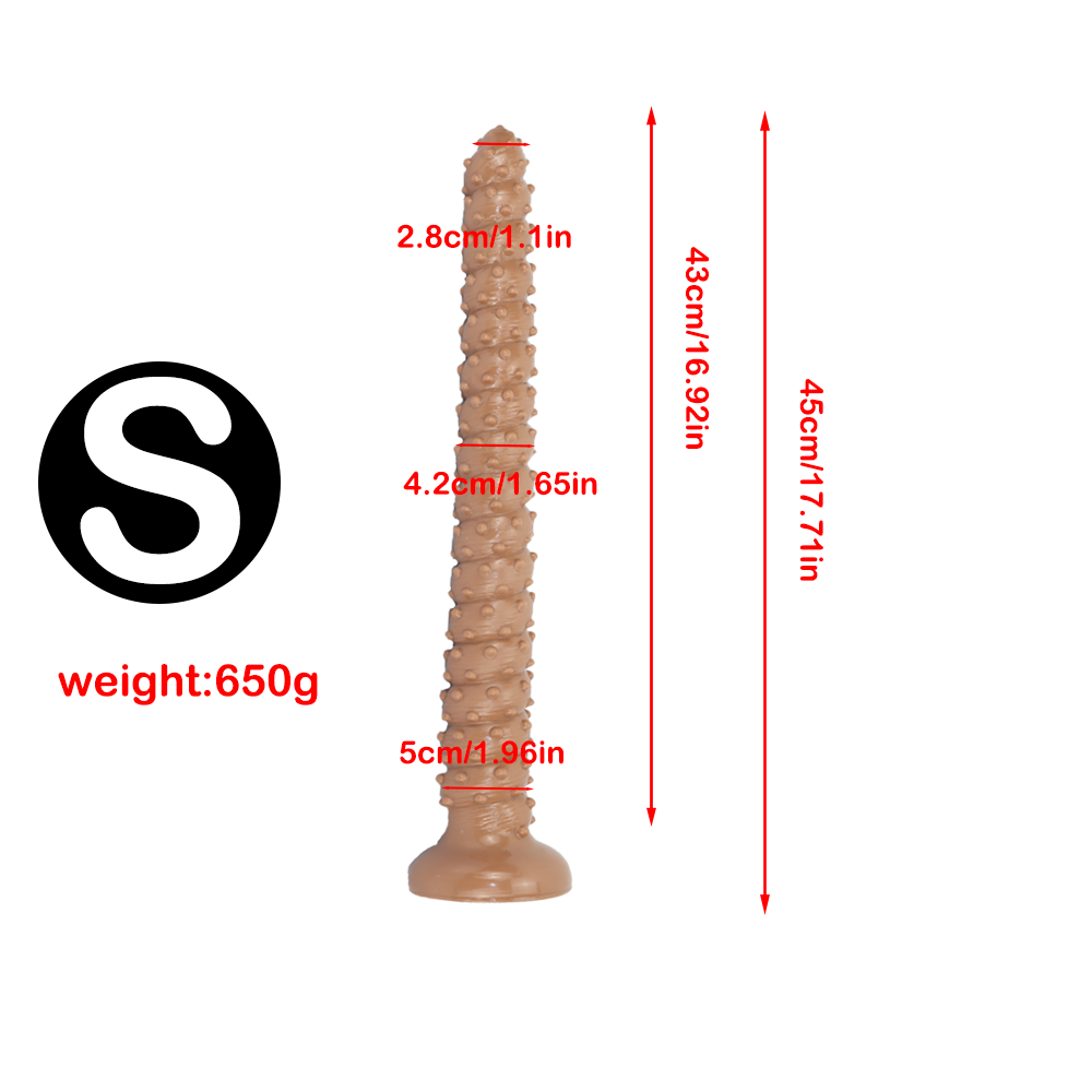 Soft Gestachelt Beads Long Black Dildo