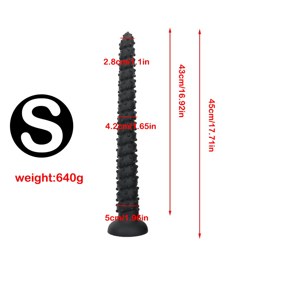 Soft Gestachelt Beads Long Black Dildo