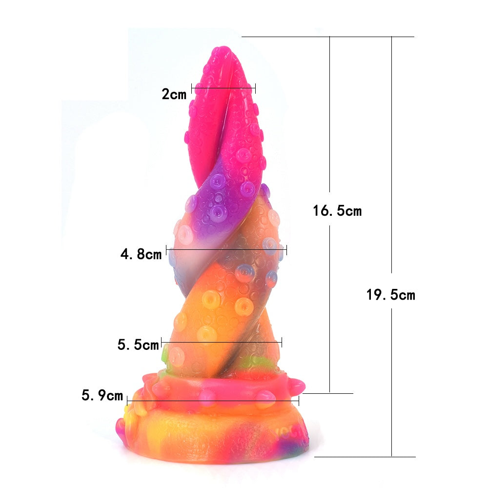19 CM Rainbow Leuchtend im Dunkeln Tentakel Dildo