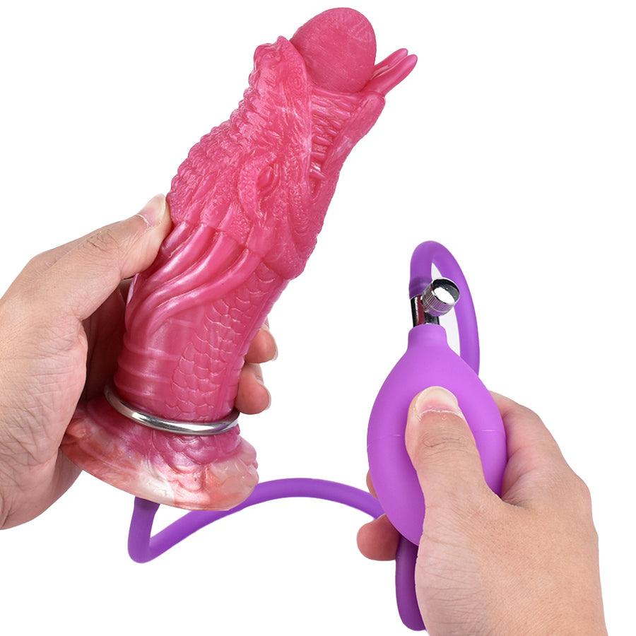 17,5 CM Luftpumpe Böser Drache Dildo Ovipositor