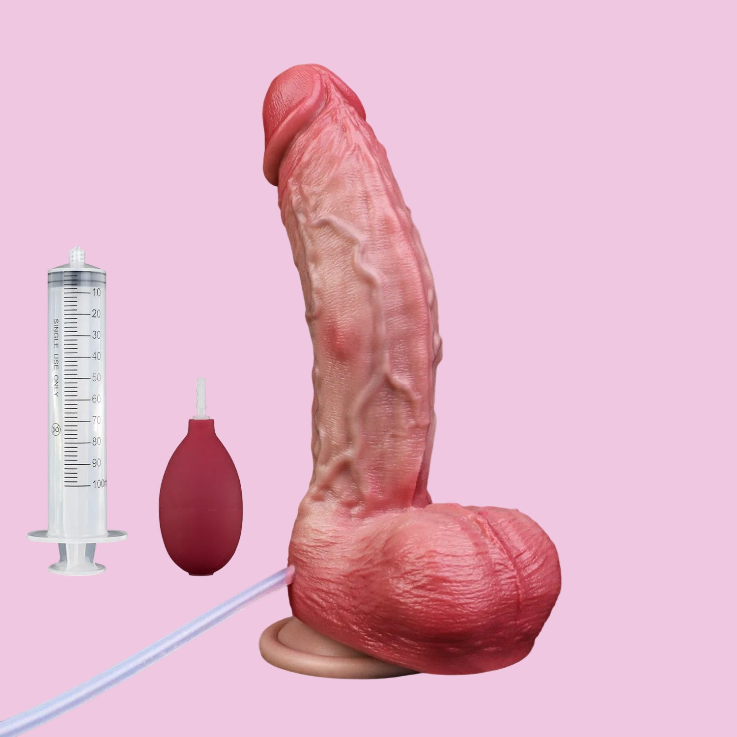 20  cm Classic Gebogen Squirtingdildo mit Suction Cup