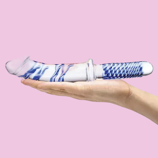 28 CM Glatt Big Double Glasdildo mit Griff