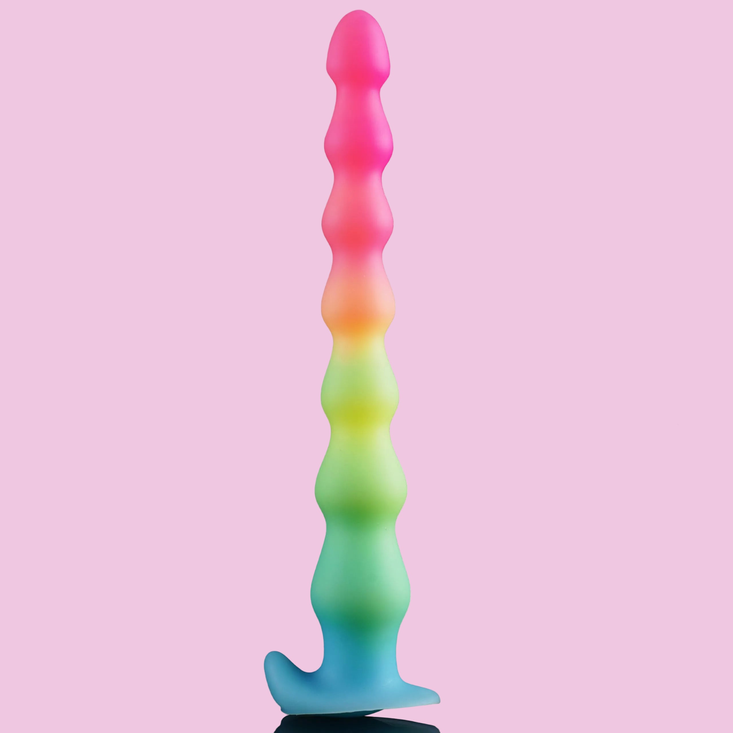 36CM Rainbow Beads Im Dunkeln Leuchtend Tentacle Dildo