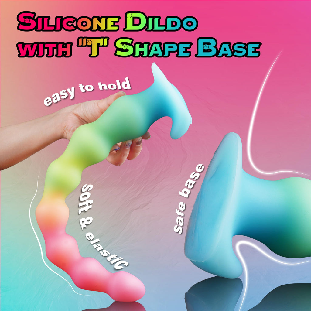 36CM Rainbow Beads Im Dunkeln Leuchtend Tentacle Dildo