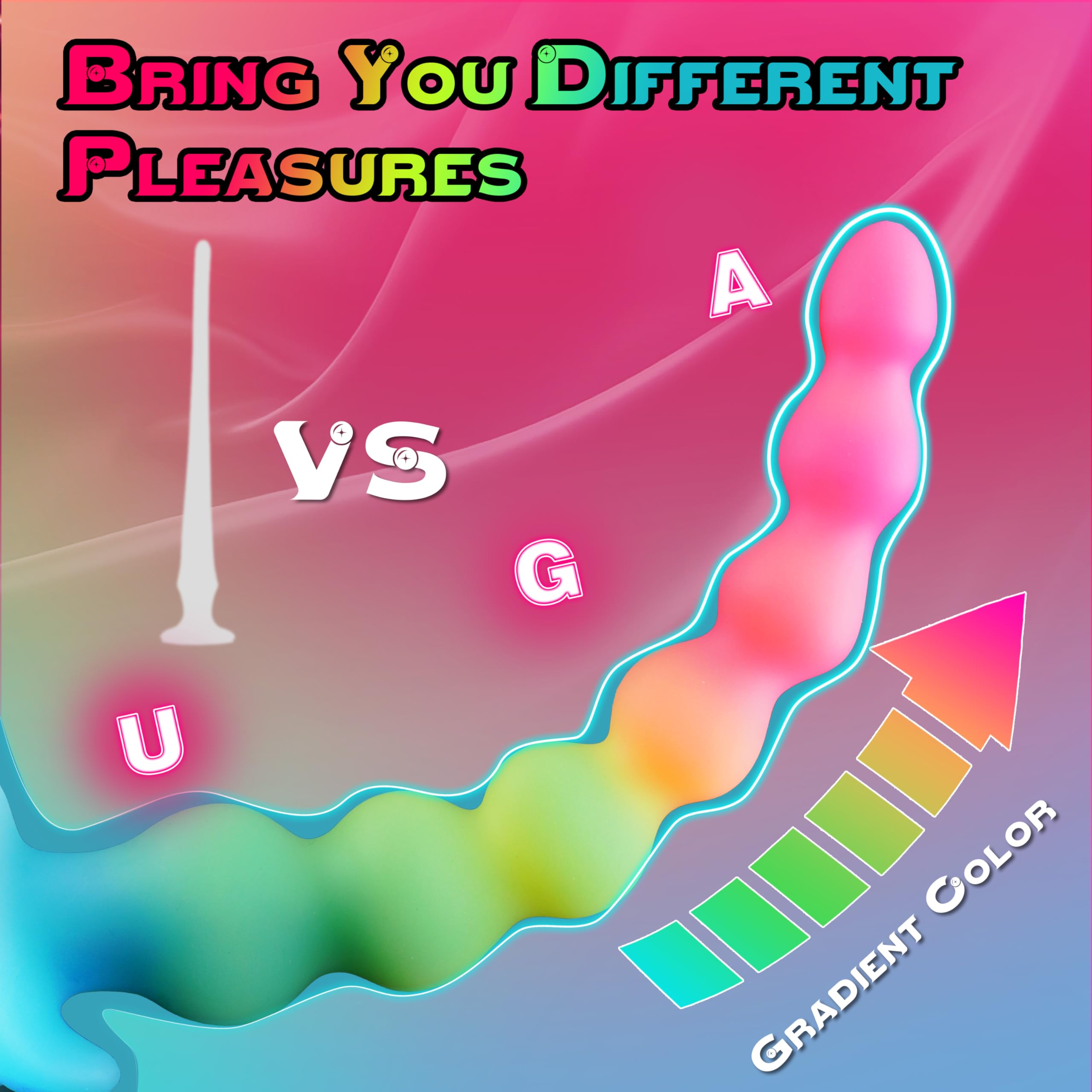 36CM Rainbow Beads Im Dunkeln Leuchtend Tentacle Dildo