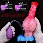 24 CM Rot Silikon Horesdildo Aufblasbarer Squirting Sextoys