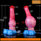 24 CM Rot Silikon Horesdildo Aufblasbarer Squirting Sextoys