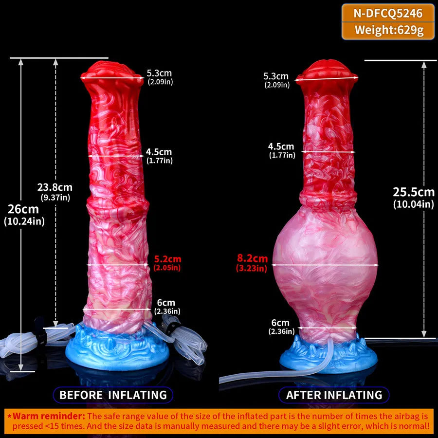 26 CM Horse Aufblasbare Fantasy Squirtingdildo