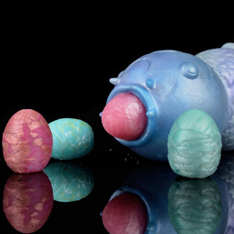 22,3 CM Blau Karpfenwesen Fantasy Dildo Ovipositor