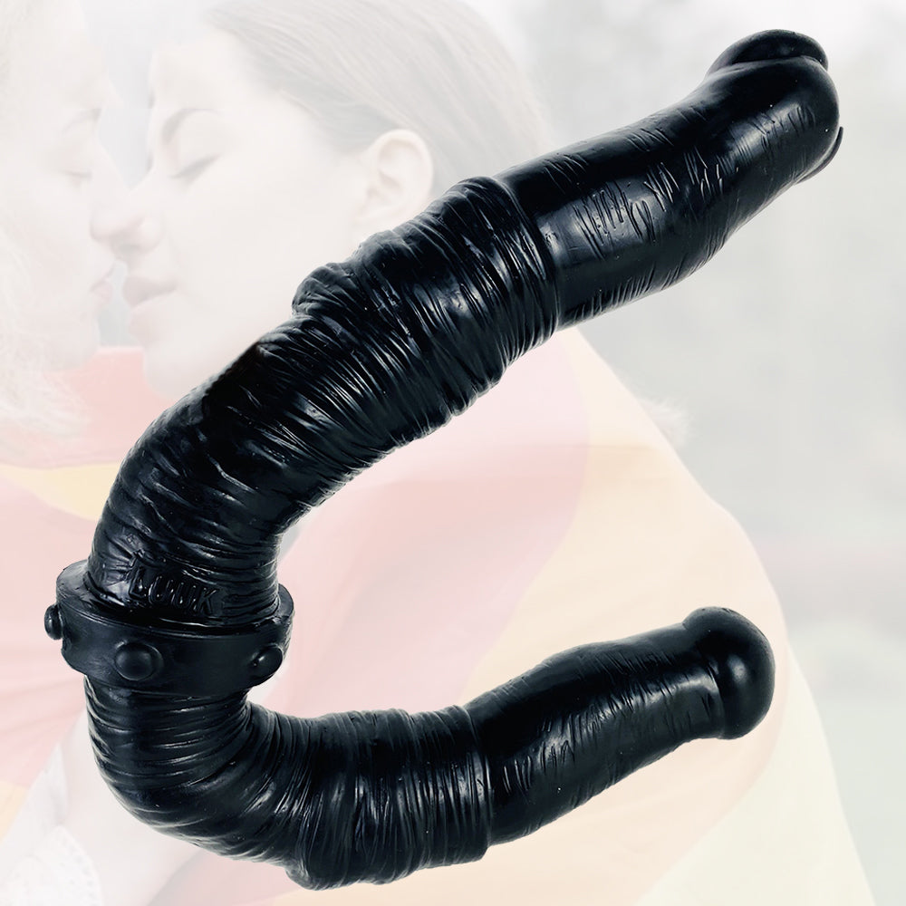 39 CM Black Long Lesbian Doppeldildo