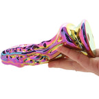 16 CM Verchromt Bunt Monster Dragon Glasdildo