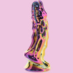 16 CM Verchromt Bunt Monster Dragon Glasdildo