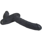 Remote Control Vibratir Black Strap On Doppeldildo