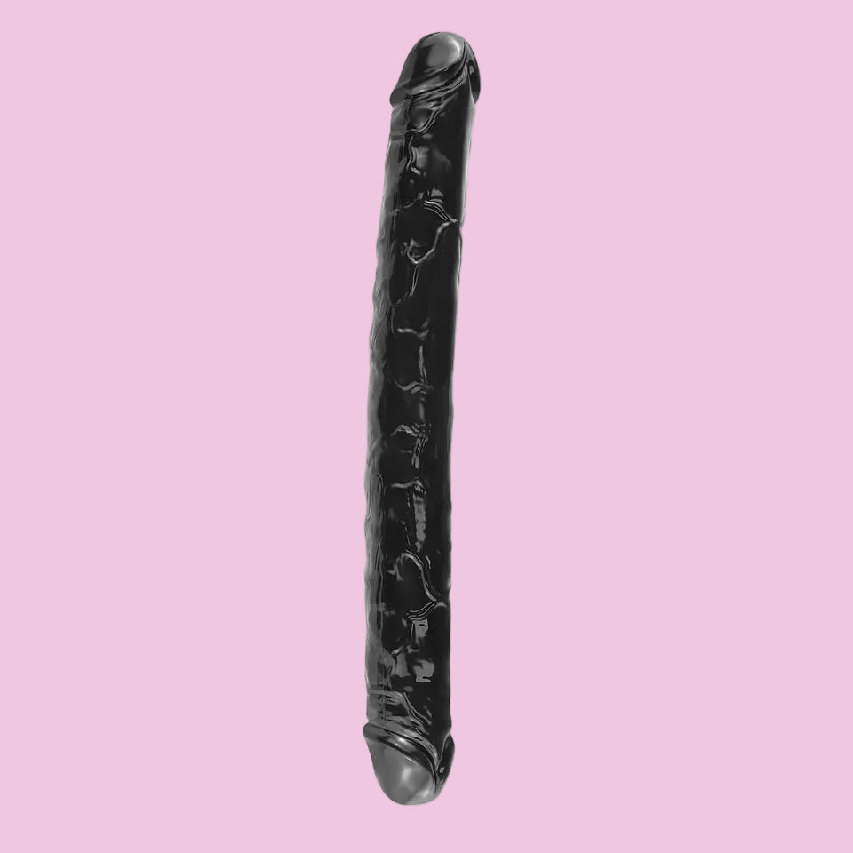46 CM Schwarz long Realistic Strukturiert Doppeldildo