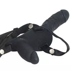 Remote Control Vibratir Black Strap On Doppeldildo