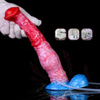 24 CM Rot Silikon Horesdildo Aufblasbarer Squirting Sextoys