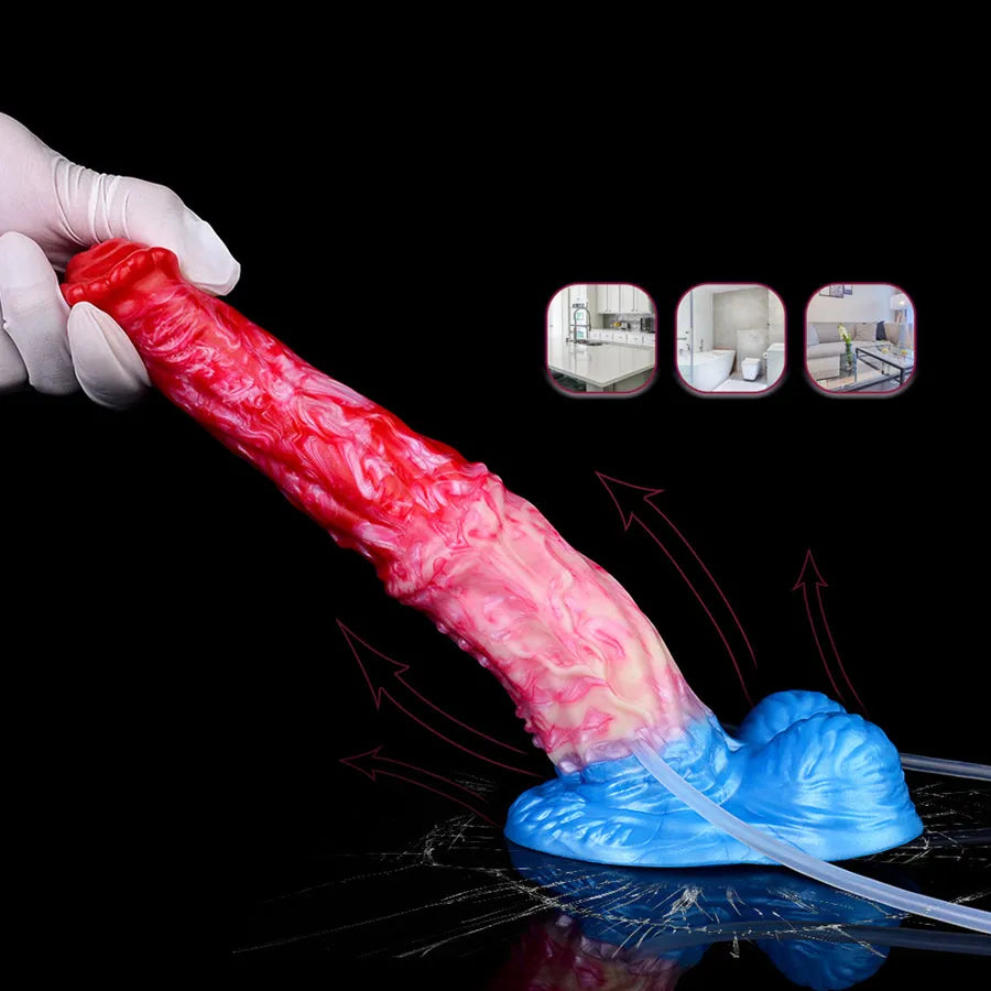 22 CM Fantasy Aufblasbarer Hores Squirtingdildo